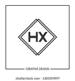 Initial HX Letter Logo Template Design