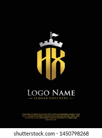 initial HX letter with shield style logo template vector initial HX letter with shield style logo template vector