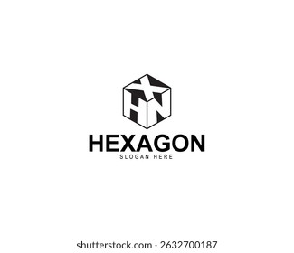 initial H,X,N letter logo design with polygon concept illustration