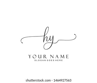 Initial HY beauty monogram and elegant logo design, handwriting logo of initial signature, wedding, fashion, floral and botanical with creative template.
