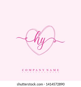 Initial HY handwriting logo template vector