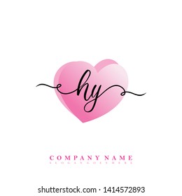 Initial HY handwriting logo template vector