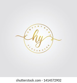 Initial HY handwriting logo template vector