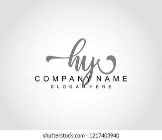 Initial HY handwriting logo vector