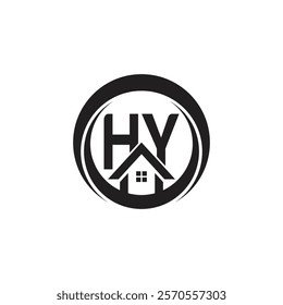 Initial HY letter Real Estate Business logo Design Vector Template