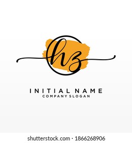 Ursprüngliches HZ Beauty Monogramm und elegantes Logo Design, Handschrift Logo der ersten Signatur, Hochzeit, Mode, Blumen und botanisch mit kreativen Vorlage.