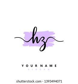 Initial HZ handwriting logo template vector
