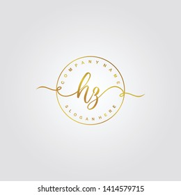 Initial HZ handwriting logo template vector