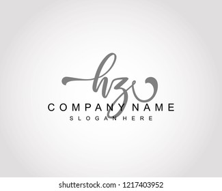 Initial HZ handwriting logo vector