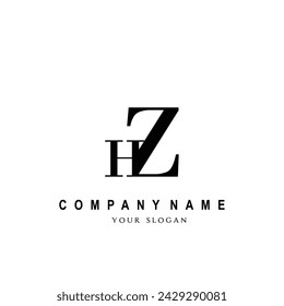 Initial HZ letter brand invitation title logotype trendy