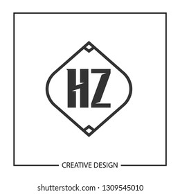 Initial HZ Letter Logo Template Design