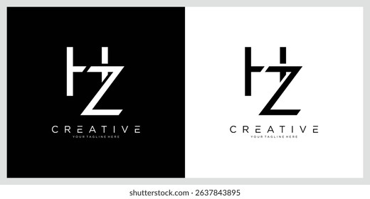 Initial HZ or ZH letter logo design vector