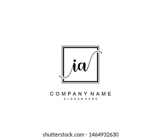 Initial IA beauty monogram and elegant logo design, handwriting logo of initial signature, wedding, fashion, floral and botanical with creative template.