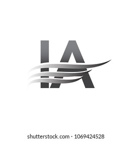 Initial IA wing logo, grey color vector logotype, logo for company name business and company identity.