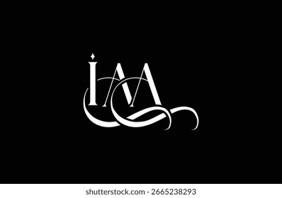 Diseño inicial del logotipo de la letra IAA. Diseño elegante del logotipo del monograma con los Elementos decorativos y la tipografía