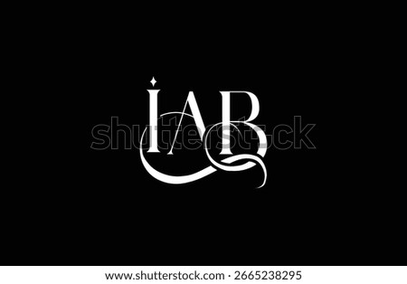 Initial IAB letter logo design. Elegant Monogram Logo Design with Decorative Elements and Typography