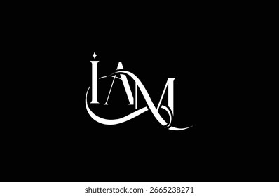 Initial IAM letter logo design. Elegant Monogram Logo Design with Decorative Elements and Typography