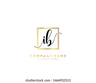 Initial IB beauty monogram and elegant logo design, handwriting logo of initial signature, wedding, fashion, floral and botanical with creative template.