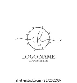 Initial IB beauty monogram and elegant logo design, handwriting logo of initial signature, wedding, fashion, floral and botanical with creative template.