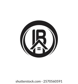 Initial IB letter Real Estate Business logo Design Vector Template