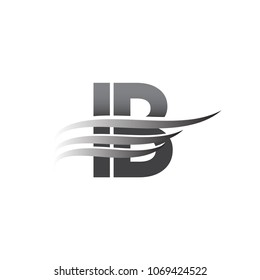 Initial IB wing logo, grey color vector logotype, logo for company name business and company identity.