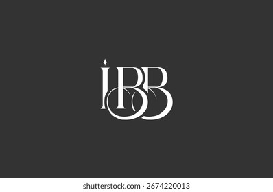 Diseño inicial del logotipo de la letra IBB. Diseño elegante del logotipo del monograma con los Elementos decorativos y la tipografía