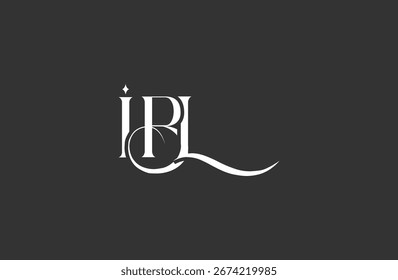 Diseño inicial del logotipo de la letra IBL. Diseño elegante del logotipo del monograma con los Elementos decorativos y la tipografía