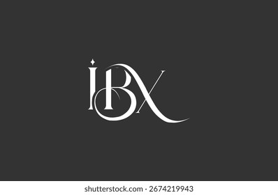 Initial IBX letter logo design. Elegant Monogram Logo Design with Decorative Elements and Typography