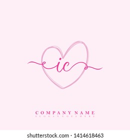 Initial IC handwriting logo template vector