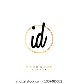 Initial ID handwriting logo vector