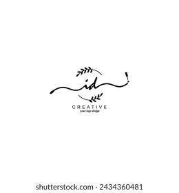 Initial ID logo handwriting botanical branding typography
