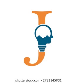 Initial Idea Logo kombinieren mit Buchstabe J Vektor Vorlage