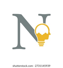 Idea inicial Logo combinar con letra N Vector Plantilla