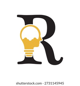 Ideia inicial Logotipo combinado com modelo de vetor de letra R