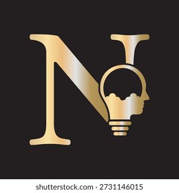 Idea inicial Logo combinar con letra N Vector Plantilla