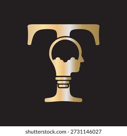 Initial Idea Logo combine with letter T vector template