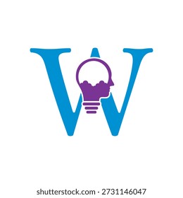 Initial Idea Logo combine with letter W vector template