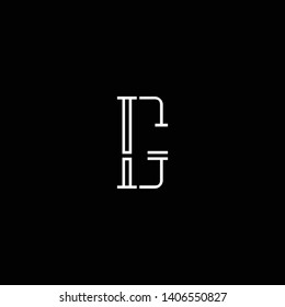 Initial IG GI letter logo design in black background