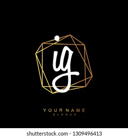 Initial IG handwriting logo vector