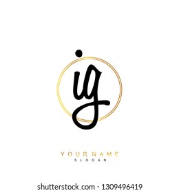 Initial IG handwriting logo vector