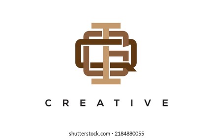 logotipo de monograma de las letras IGQ iniciales. Ilustración vectorial de las letras modernas creativas.