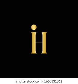 Initial IH abstract logo design vector.