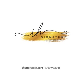 Initial IH beauty monogram and elegant logo design, handwriting logo of initial signature, wedding, fashion, floral and botanical with creative template.