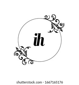 Initial IH beauty monogram wedding elegant handwriting	