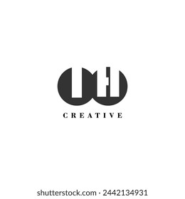 Initial IH company creative label trendy idea brand