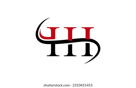 Initial IH letter Logo With Swoosh Design Graphic Vector Template for Business and Company Identity.