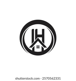 Initial IH letter Real Estate Business logo Design Vector Template