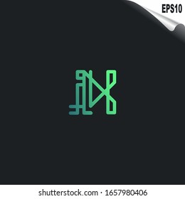 Initial IH Logo monogram design template. Simple elegant shape style modern logo.