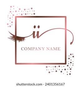 Initial II calligraphy company eye and eyelash handwriting