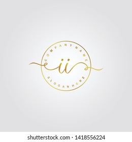 Initial Ii handwriting beauty logo template vector